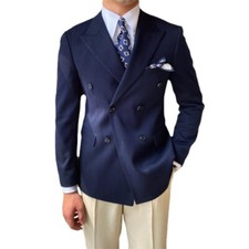 Herren Anzug Blazer Business Formelle Zweireihig Jacke Mantel Slim Hochzeit