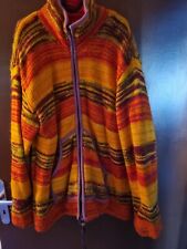 Nepal WOLLJACKE  bunt Gr. L Sehr Warm Mit Fleecefutter 