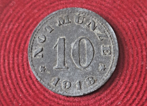 Notmünze zink 1918 - 10, (pf)