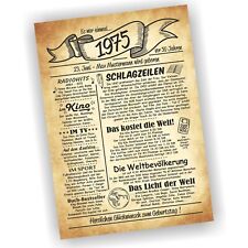 Geburtstagsurkunde Urkunde zum Geburtstag Geschenk 1975 50 Jahre personalisiert