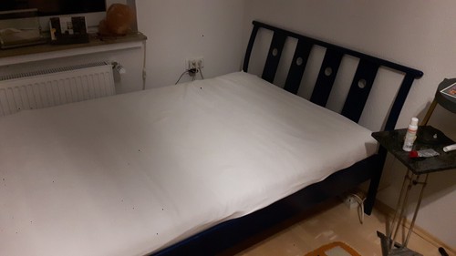 Metallbett 120 200 blau - metallbett, mit