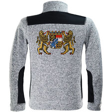 Bayern Wappen Strickfleece Jacke bestickte bayrische Sportjacke Trachtenjacke