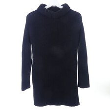 VALENTINO Pullover Long Rollkragen Ripp Strick Knit Cashmere Blend Wolle Schwarz