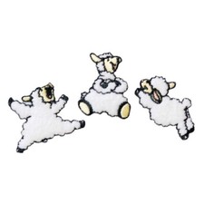 Aufbügelmotiv♥Patch♥ 3 Schafe weiss CREATE ♥Aufbügler♥Applikation NEU