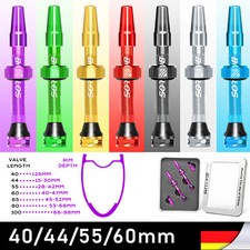 Rennrad MTB Bike Tubeless Ventil 40/44/55/60mm Fahrrad Presta Ventil Removable​