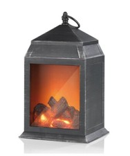 Easymaxx LED Laterne mit Kaminfeuereffekt LED Kamin Tischkamin Deko Kamin 