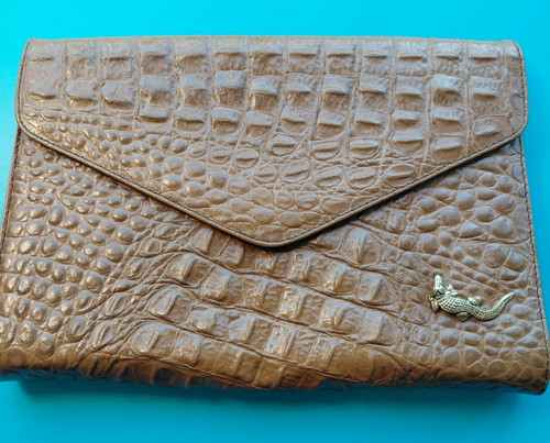 Kroko imitat handtasche braun - kroko-imitat-handtasche,