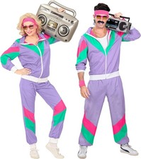 Widmann 80er Jahre Kostüm – Unisex Trainingsanzug Retro Party Outfit Fasching