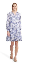 Sehr leichtes Baumwollkleid mit Unterkleid! Gr. 40, Weiß - Blau