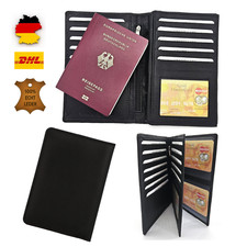 Reisepasshülle Leder, Passhülle Passport Reisepass Mappe Hülle Organizer Unisex