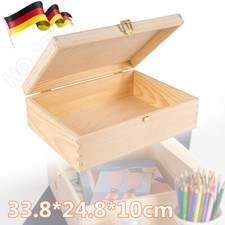 Allzweckkiste Holzbox Aufbewahrungsbox Holzkiste mit Deckel 34x25x10 cm Dekobox