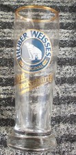 Huber Weisse Brauerei Mini Weizenglas mit Goldrand Schnapsglas Weißbier ca. 4cl