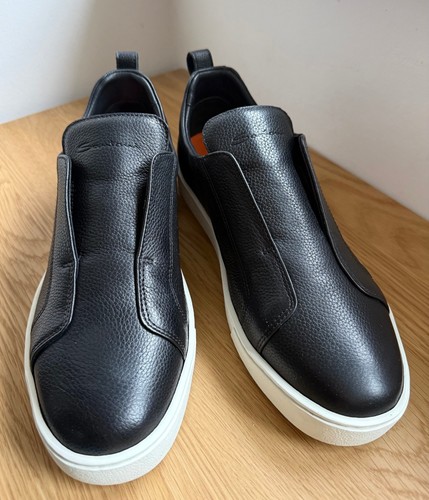 Santoni slipper schwarze leder - santoni,