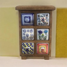 Apotheker Truhe Holz Keramik