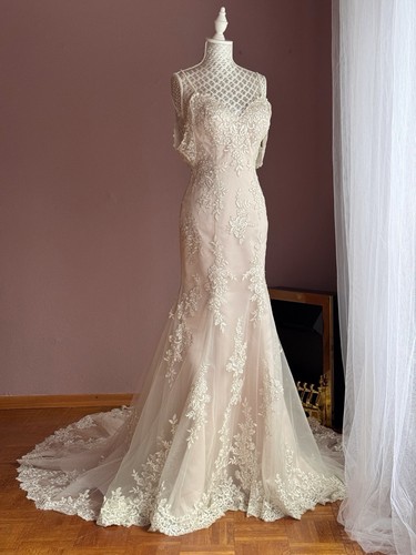 Champagner spitzenkleid - champagner,