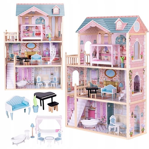 Premium puppenhaus aus holz - premium,