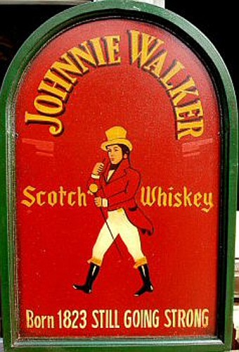 Holzschild johnnie walker h60 - walker,