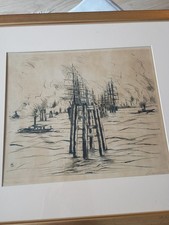  Hamburg  Hafen, Lithographie