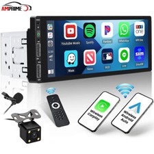1 DIN 6.86" Wireless Apple Carplay Autoradio Android Auto Bluetooth USB + Kamera