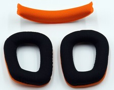 Polster-Set schwarz/orange für Logitech Headset G231, G430, G432, G930, G230