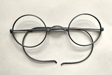 Antike runde Brille, alte unbenutzte Nickelbrille aus Optikernachlass um 1900