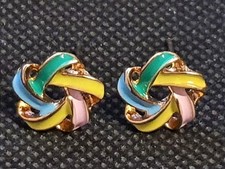 Twist Streifen Ohrringe Farbe Bunt