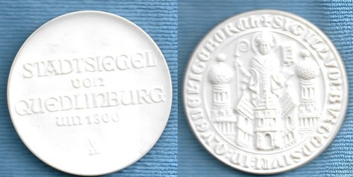 Porzellan medaille quedlinburg - porzellan-medaille,