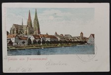 alte Topo-AK -Gruss aus Regensburg, Domblick- versendet 1898 (A5)