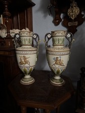 Gustavsberg Majolika Vasenpaar um 1880