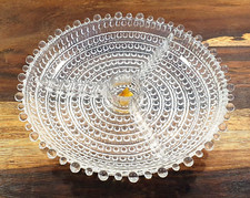 Stilvolle Servierschale aus schwerem Glas, 1960er, Einteilung 3 Fächer + Kerze