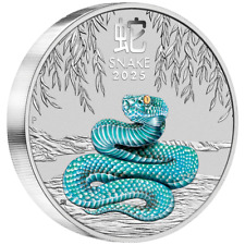Silbermünze 1kg Jahr der Schlange (6.) Lunar III. 2025 - Australien ST in Farbe