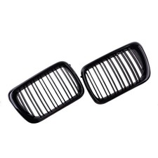 Paar glänzend schwarz Doppelte Linie Nierengitter vorne für BMW E36 M3 96-1999
