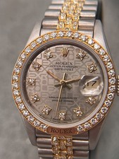 ORIGINAL ROLEX 69149 BIC -VERY RARE- FACTORY DIAMOND LADY DATEJUST GOLD 18K TOP