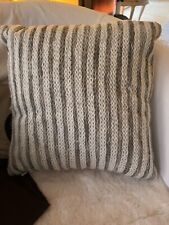 Belday Home Kissen  40x40 beige grau gestreift Stirck Muster  20 % Wolle Neu