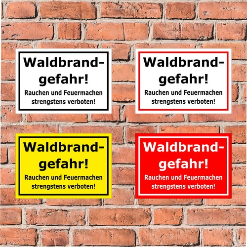 Schild waldbrandgefahr in 4 - schild,