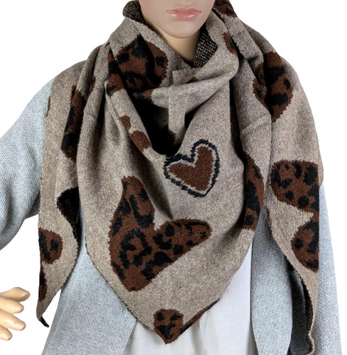 Leo herz print dreieckstuch - leo-herz-print,