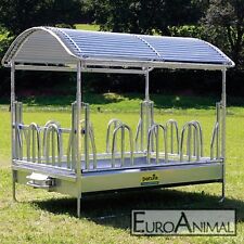 Patura Großballenraufe m. Dach u. Palisadenfreßgitter Heuraufe Heu Viereckraufe