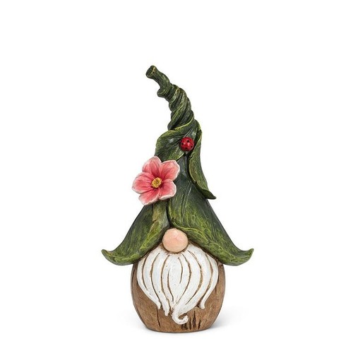 Gnome statue with ladybug - ladybug, leaf
