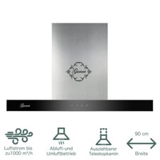 Wandhaube Dunstabzugshaube 90cm Gurari 462 Prime 1000m³/h AUSTELLER