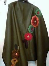 Häkelponcho Blumen Unikat