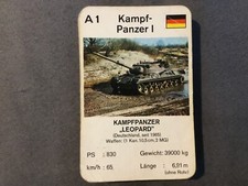 Spielkarten Kartenspiel Quartett Panzer Kettenfahrzeuge Ass unvollständig
