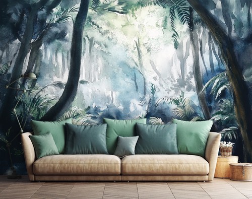 Sunny jungle fototapete - jungle, 3-tlg