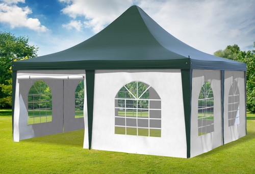 Gartenpavillon 5x5m pvc grün - gartenpavillon,