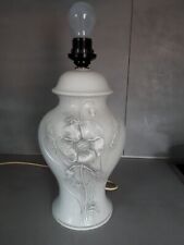 Tischlampe Stehlampe Keramik Lampe Vintage vermutl.  70er Jahre weiß  Höhe  40cm