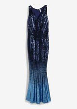 Neu Pailletten-Maxikleid Gr