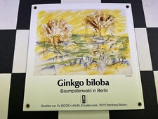 Ginkgo biloba Baumpatenwald Berlin Emailschild