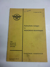 HANOMAG Radschlepper Typ R 16-R 19..   Orig.Übersicht Hydraulische Anlagen 1955 