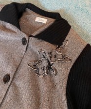 Elena Grunert Übergangs-Wolljacke braun/schwarz Gr. 50