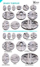 Gestaltete strukturierte Magic Temples Bases Rund Oval für Tabletop Paint ready