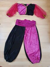 Kostüm Haremsdame, Bauchtänzerin, Handarbeit, Pink-schwarz, 4-teilig, Gr. M-L